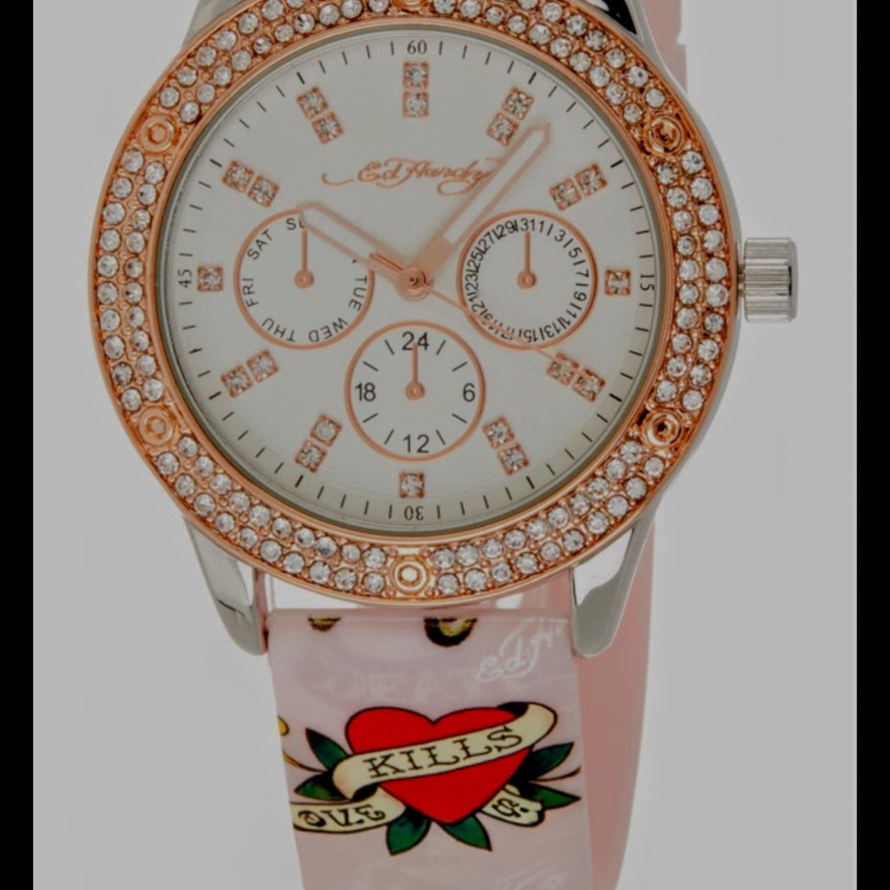 Ed Hardy Pink and Rose Gold Women's Watch